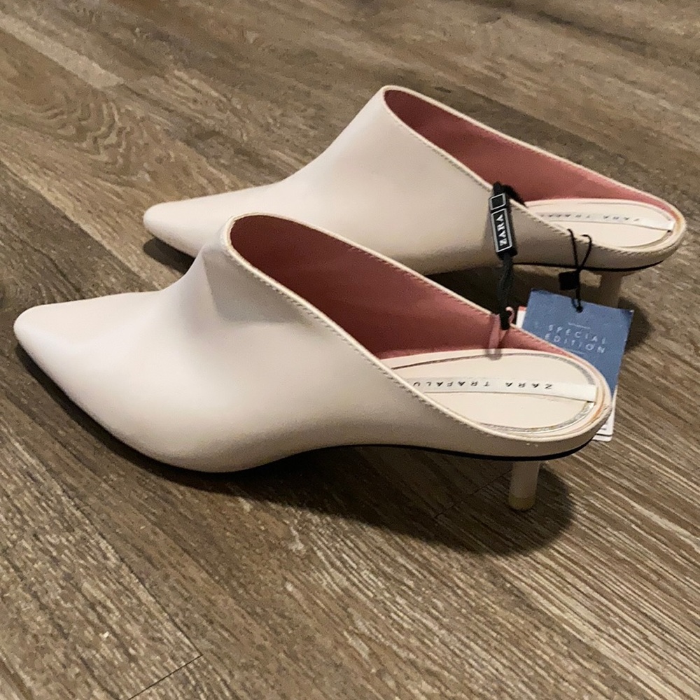 White Kitten-Heel Slip-on